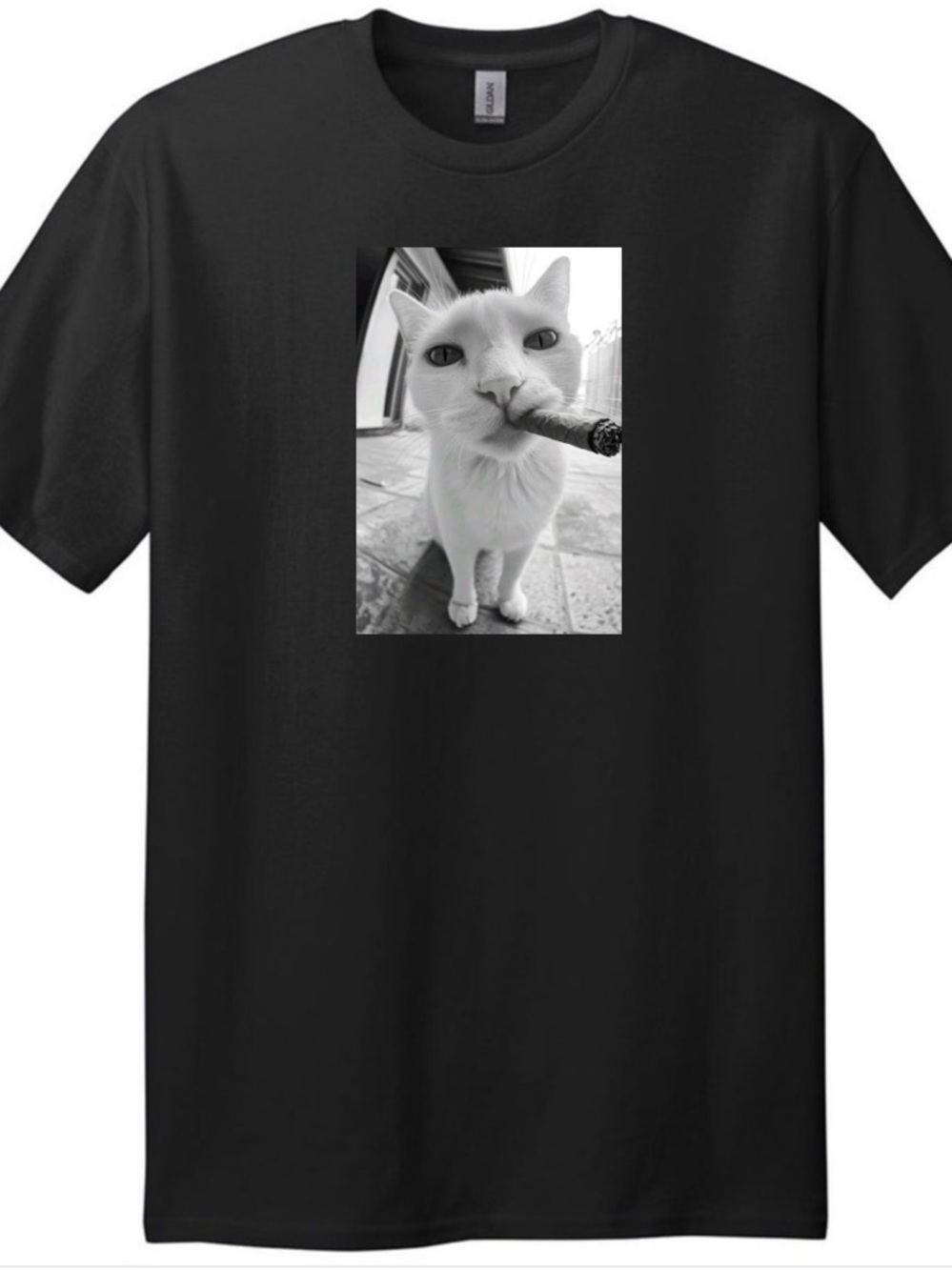 Funny Cat Cigar Shirt Meme Graphic Tee Black Unisex Viral Aesthetic